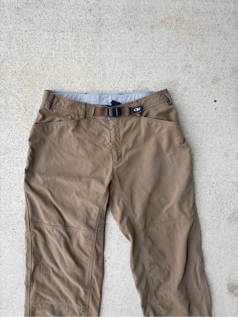 Outdoor Research Technical Hiking Pants Brown Integrated Belt Mens Large 33x32 - Picture 2 of 5